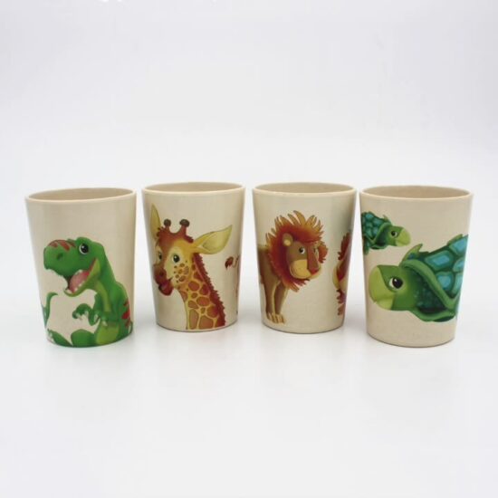 Bamboo fiber cartoon cup for children, melamine-style unbreakable design