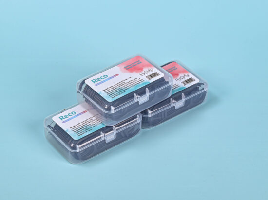Bamboo charcoal floss picks for oral hygiene in plastic box packaging
