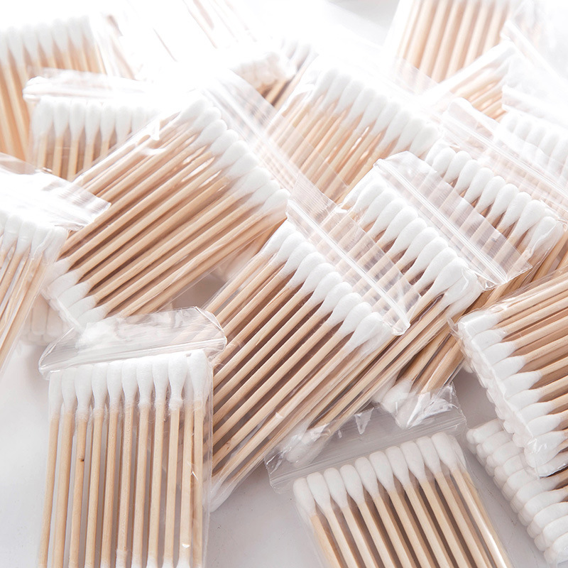 t）： Bagged disposable double-ended cotton swabs for makeup and personal hygiene