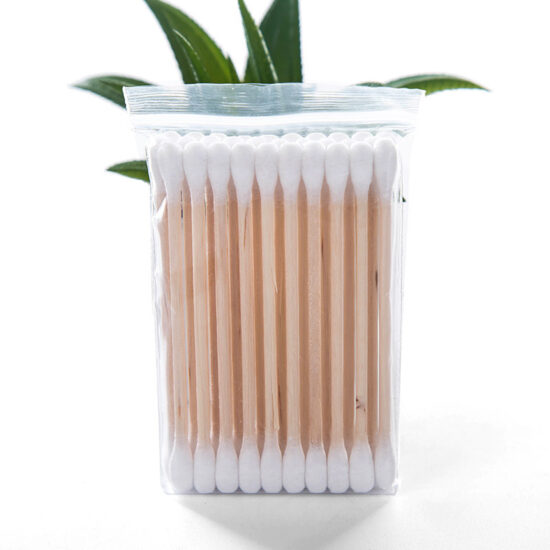 t）： Bagged disposable double-ended cotton swabs for makeup and personal hygiene