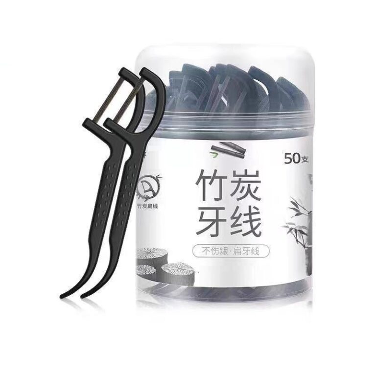 Disposable dental floss picks in tube with high-elastic smooth floss