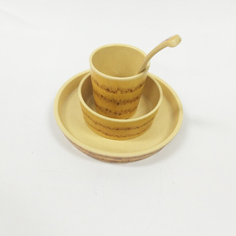 A5 melamine food-grade cup set with bamboo root base, customizable design