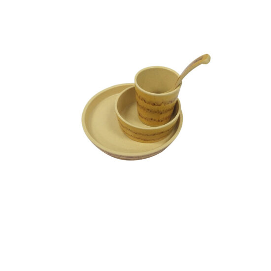 A5 melamine food-grade cup set with bamboo root base, customizable design