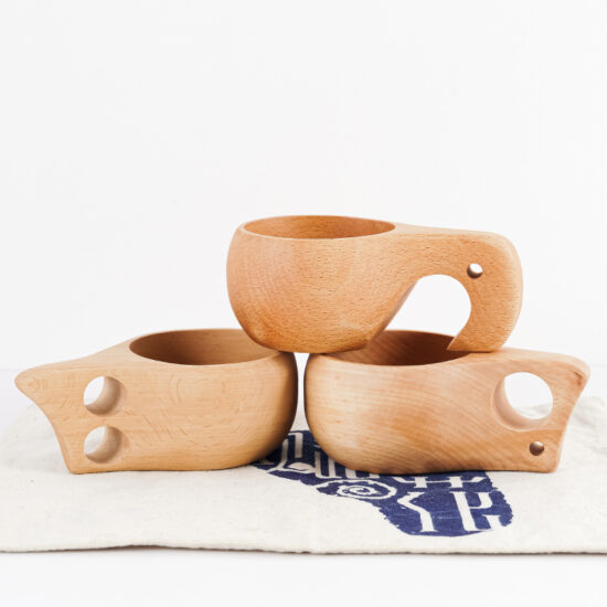 Beech wood coffee and milk cup with Nordic minimalist design