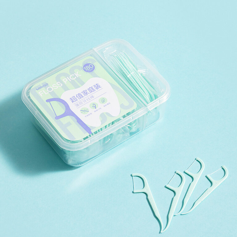 Baishijie bamboo charcoal dual-thread dental floss picks boxed for wholesale