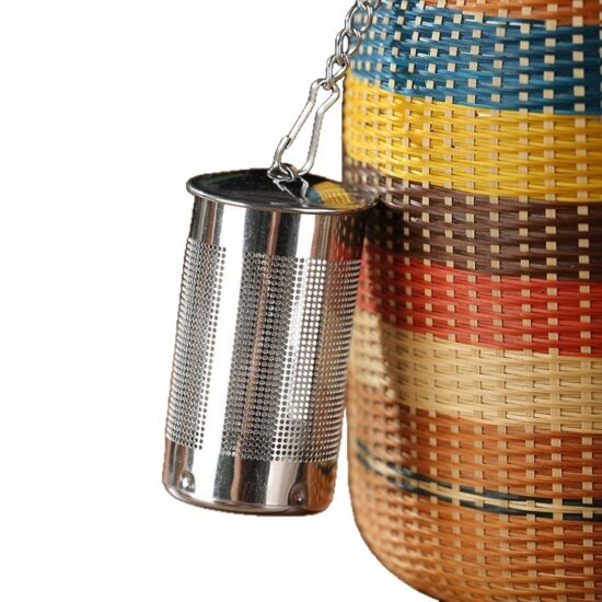 Handmade bamboo travel mug with stainless steel liner and thermal insulation