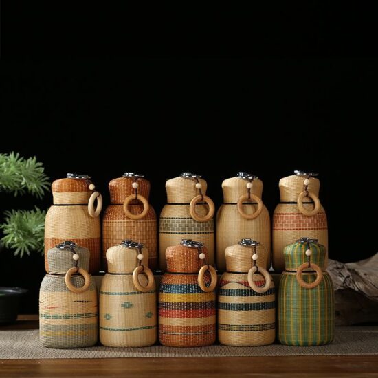 Handmade bamboo travel mug with stainless steel liner and thermal insulation