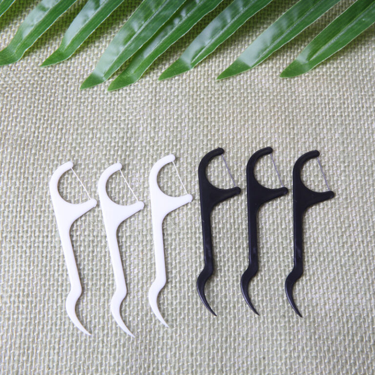 Individually Wrapped Charcoal Dental Floss Picks – Mint Flavor, 50pcs Premium Box