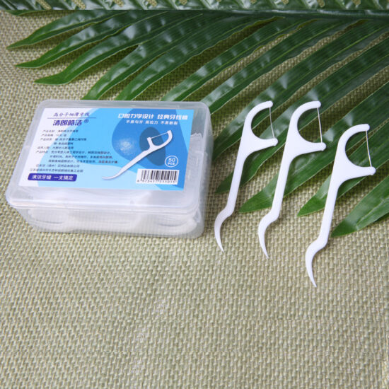 Individually Wrapped Charcoal Dental Floss Picks – Mint Flavor, 50pcs Premium Box