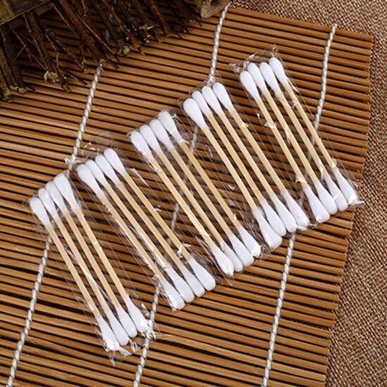 Travel-size individually wrapped cotton swabs for hotel and spa use