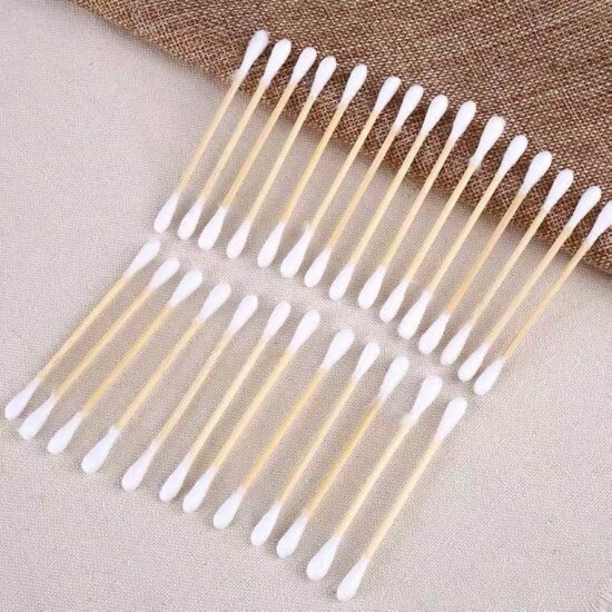 Travel-size individually wrapped cotton swabs for hotel and spa use