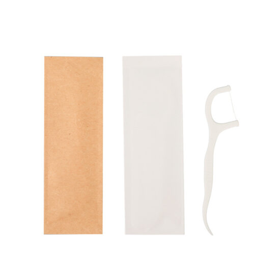 Individually Wrapped Disposable Dental Floss Picks with Glossy Copperplate Paper Packaging