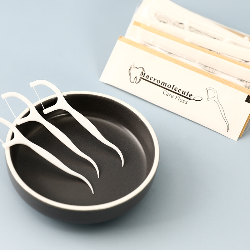 Custom logo individually wrapped dental floss picks for hotel and clinic use