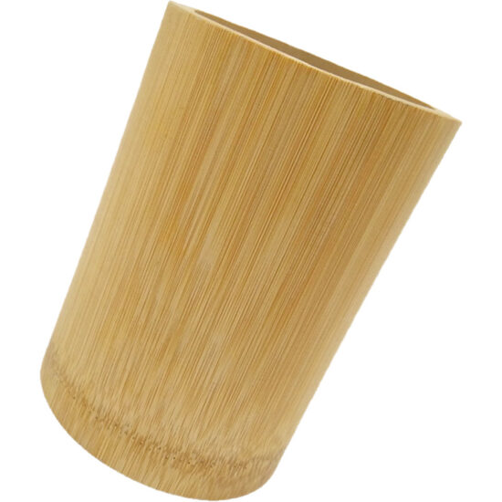 Polished engraved bamboo cup for tea or pen holder – eco-friendly bamboo crafts