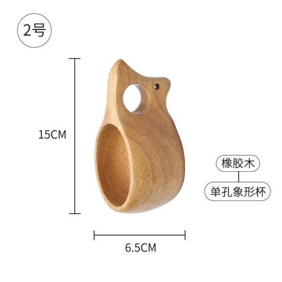  Japanese-style large wooden milk and tea cup with engraved logo option