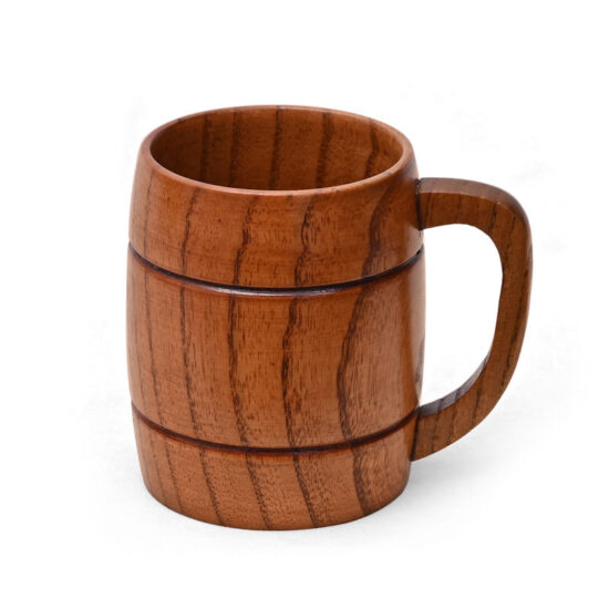 Large round wooden cup for tea, coffee, or water – handcrafted natural mug