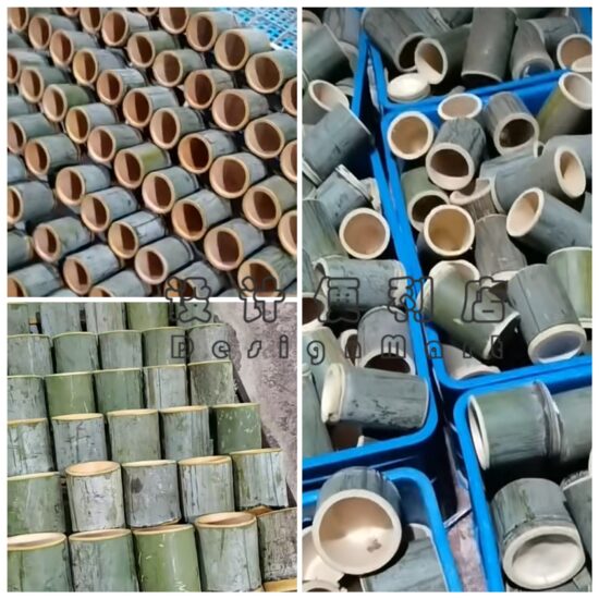 Natural bamboo cup for milk tea, coffee, dessert or ice cream use