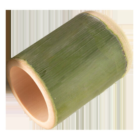 Bamboo tube cup for bubble tea, dessert, fruit tea, or coffee use