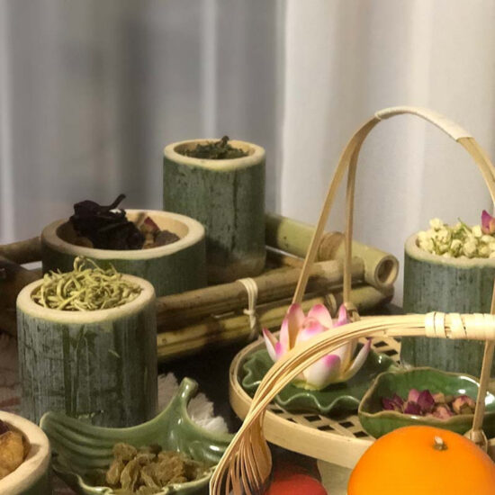 Bamboo tube cup for bubble tea, dessert, fruit tea, or coffee use
