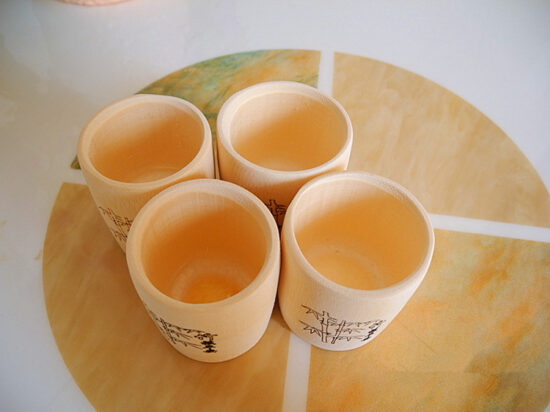 Natural handmade bamboo tea and wine cups eco-friendly drinking vessels
