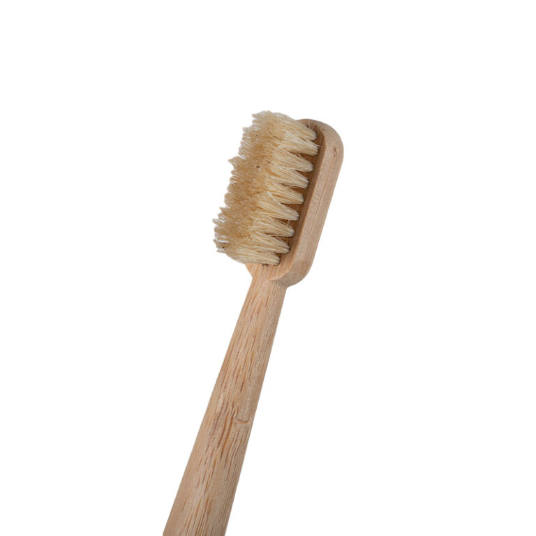 Bamboo wooden toothbrush with natural animal hair bristles for eco oral care