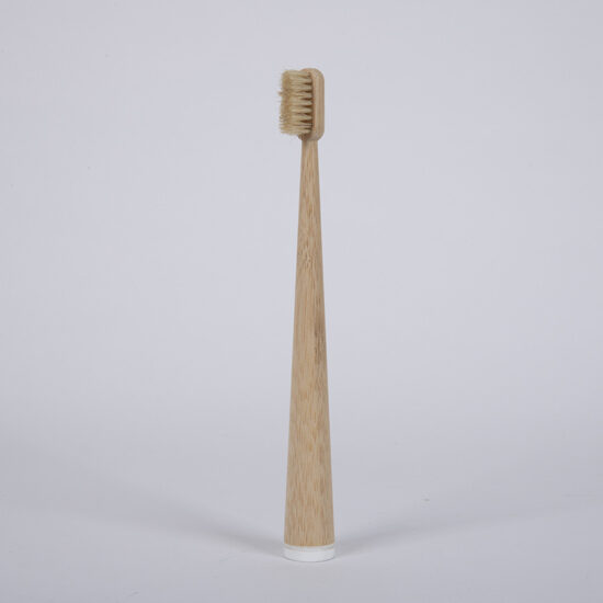 Bamboo wooden toothbrush with natural animal hair bristles for eco oral care