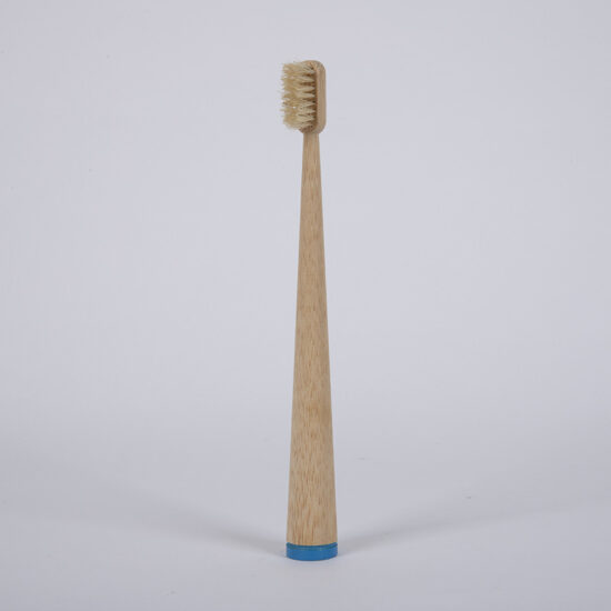 Bamboo wooden toothbrush with natural animal hair bristles for eco oral care