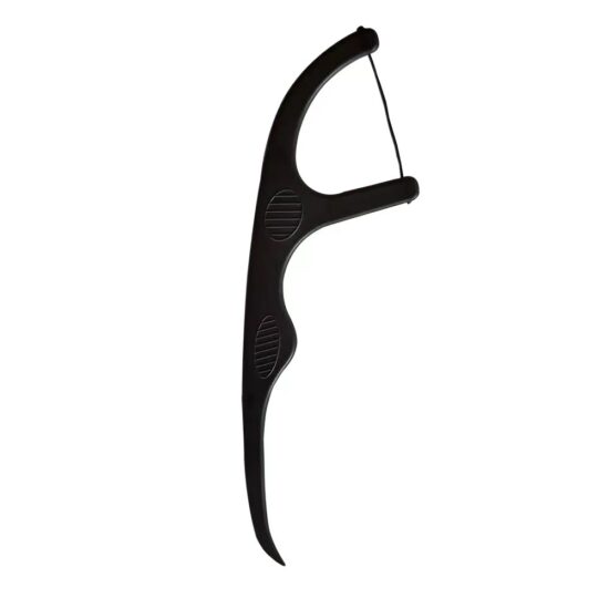 Biodegradable wheat straw dental floss picks with bamboo charcoal PLA eco-friendly flossers