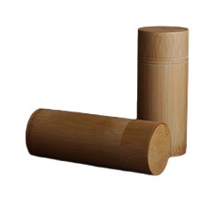 Natural bamboo tea canister tube for loose leaf storage and gift packaging
