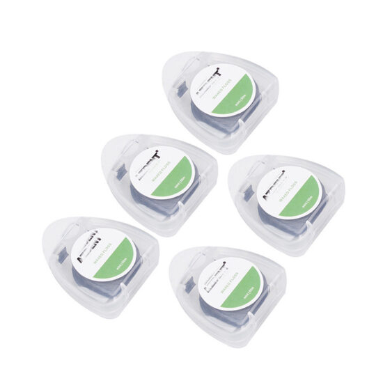 "Disposable Charcoal Dental Floss Picks with Black Mint Wax, 50m in Plastic Box"