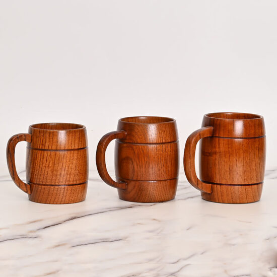 Round Solid Wood Mug – Creative Insulated Wooden Cup, Bulk Wholesale Available

