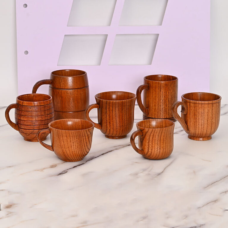 Round Solid Wood Mug – Creative Insulated Wooden Cup, Bulk Wholesale Available