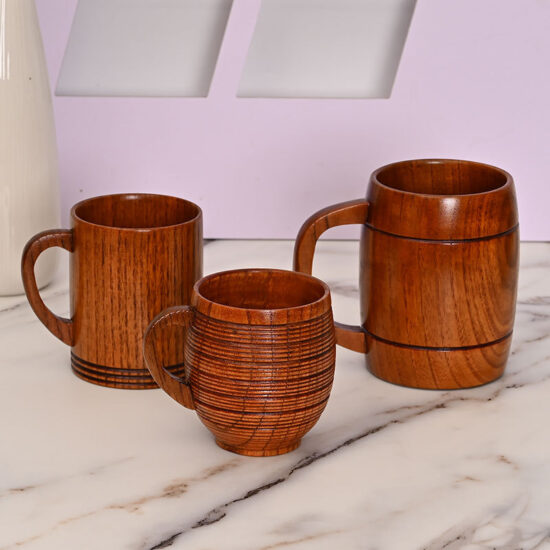 Round Solid Wood Mug – Creative Insulated Wooden Cup, Bulk Wholesale Available

