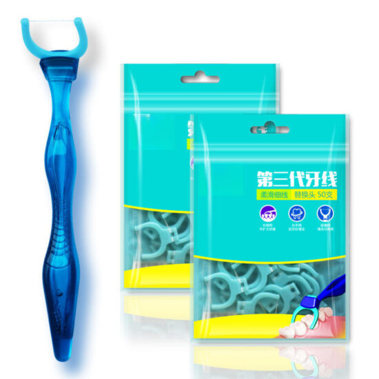 Sterile Medical Y-Shaped Double-Thread Ultra-Fine Dental Floss Picks for Deep Cleaning