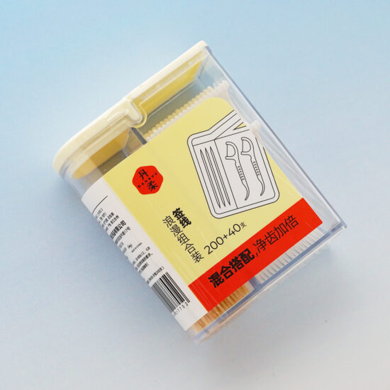 Stylish disposable toothpick and floss picks combo in a home-use storage bottle
