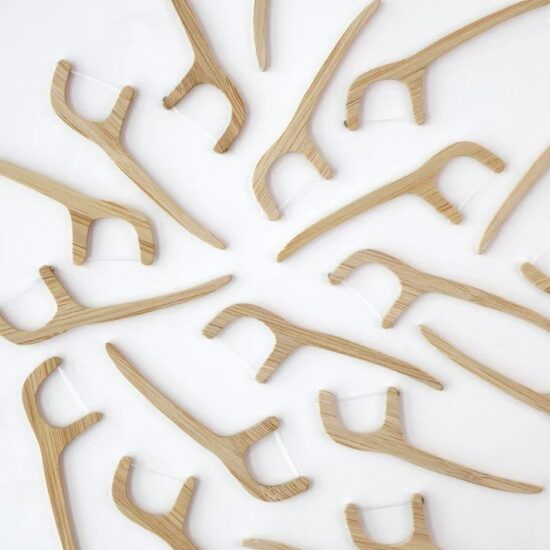 Ultra-fine bamboo fiber dental floss for gum and interdental cleaning