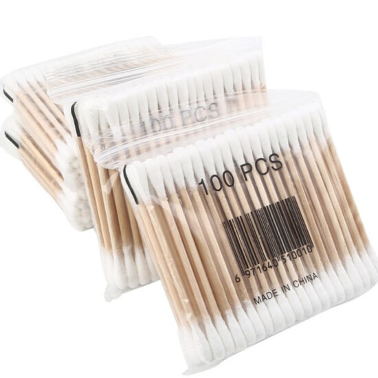 30PCS Long Bamboo Cotton Swabs for Lash Cleaning and Skincare

