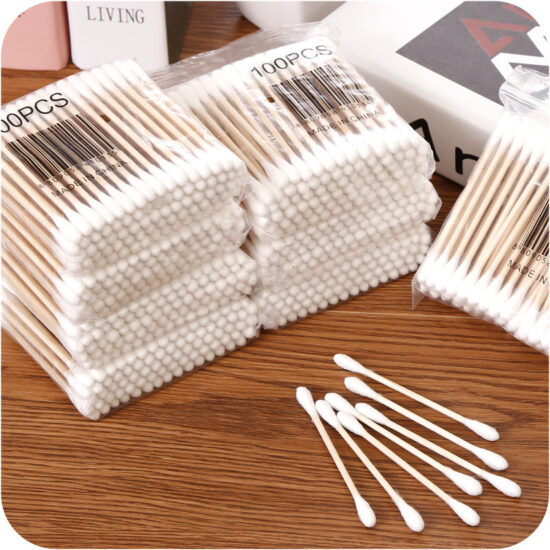 30PCS Long Bamboo Cotton Swabs for Lash Cleaning and Skincare

