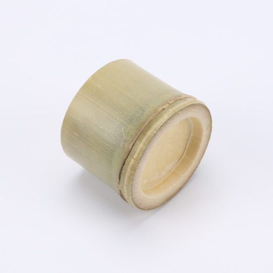 Trendy bamboo tube cup for milk tea and mini ice cream, natural bamboo finish