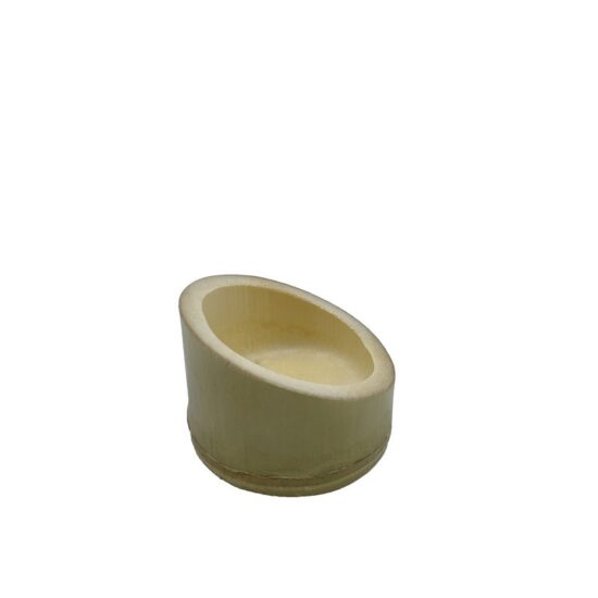 Trendy bamboo tube cup for milk tea and mini ice cream, natural bamboo finish
