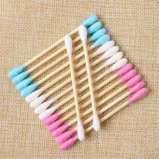 Colorful star-shaped bamboo cotton swabs for makeup and ear cleaning
