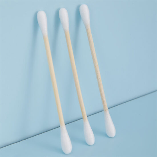 500pcs bamboo stick cotton swabs in round tub for daily cleaning and hygiene