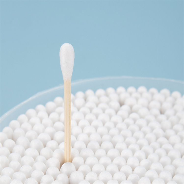 500pcs bamboo stick cotton swabs in round tub for daily cleaning and hygiene