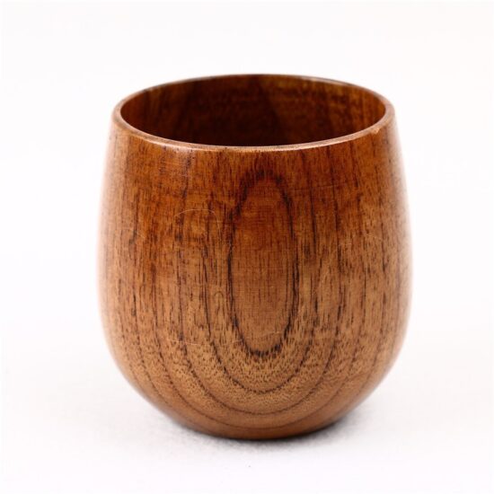 Zakka wooden kids’ tea cup with large belly design – customizable and carbonized